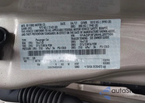 2017 Ford Focus Se from USA, damaged, VIN 1FADP3F26HL257106